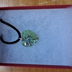 Crisp Cypress Crystal Heart Necklace